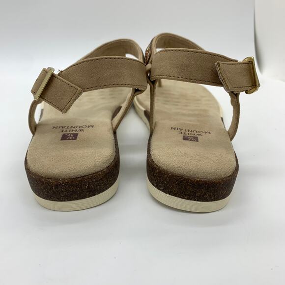 White Mountain Parana Thong Flat Sandals Size 8.5 NIB Tan T-Strap Open Toe - Picture 4 of 11